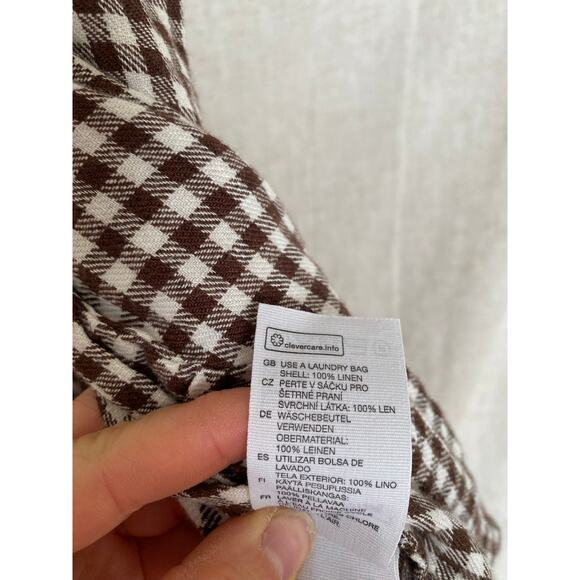 & Other Store Brown Gingham Mini Wrap Dress Size 8 - Picture 9 of 13